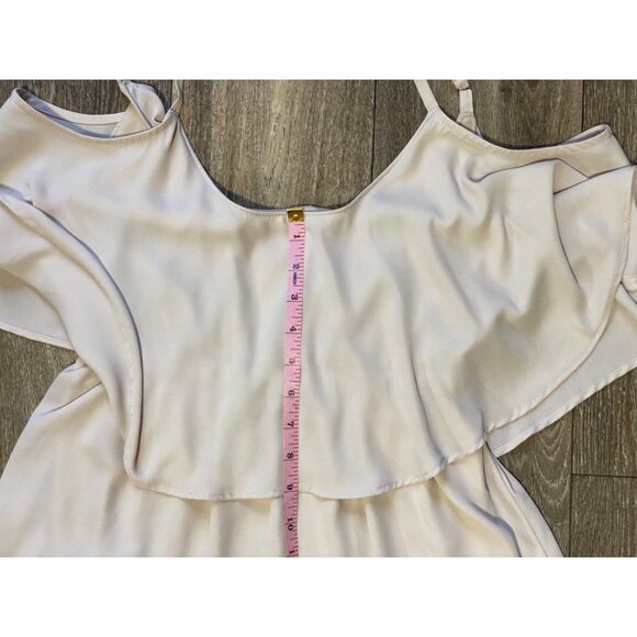 Show Me Your Mumu Caitlin Ruffle Maxi Dress OATMEAL Color Size Medium - Picture 10 of 13